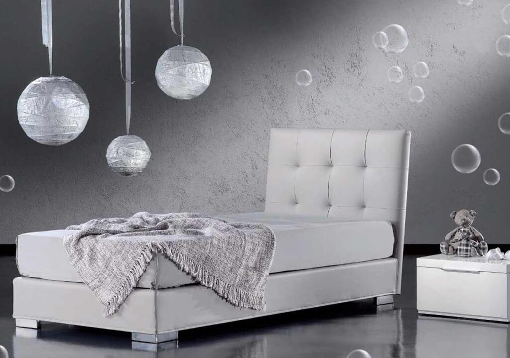 ΚΡΕΒΑΤΙ ΜΟΝΟ ΥΦΑΣΜΑΤΙΝΟ WHITE ALONE  110Χ200