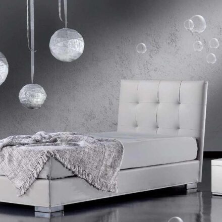 ΚΡΕΒΑΤΙ ΜΟΝΟ ΥΦΑΣΜΑΤΙΝΟ WHITE ALONE 110Χ200