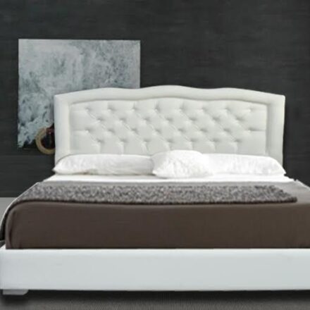 ΚΡΕΒΑΤΙ ΔΙΠΛΟ ΛΕΥΚΟ ΥΦΑΣΜΑΤΙΝΟ DREAM WHITE 160Χ200