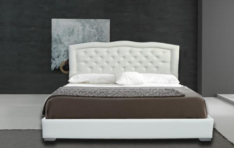 ΚΡΕΒΑΤΙ ΔΙΠΛΟ ΛΕΥΚΟ ΥΦΑΣΜΑΤΙΝΟ DREAM WHITE 160Χ200
