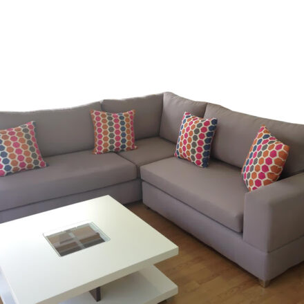 ΓΩΝΙΑΚΟΣ ΚΑΝΑΠΕΣ ΣΕ ΑΠΑΛΟ ΜΩΒ ΧΡΩΜΑ 250Χ250cm