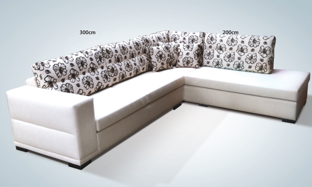 ΓΩΝΙΑΚΟΣ ΚΑΝΑΠΕΣ ΛΕΥΚΟ ΧΡΩΜΑ 300X200cm